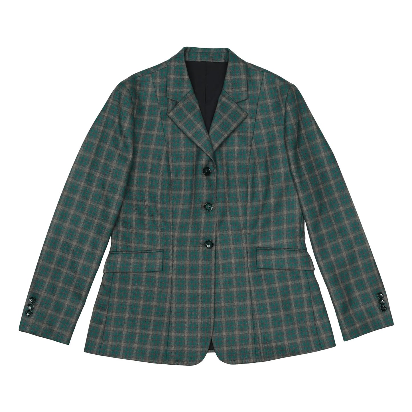 Fox Dreams Ladies Hunt Coat-Navy Multi Color Plaid-10