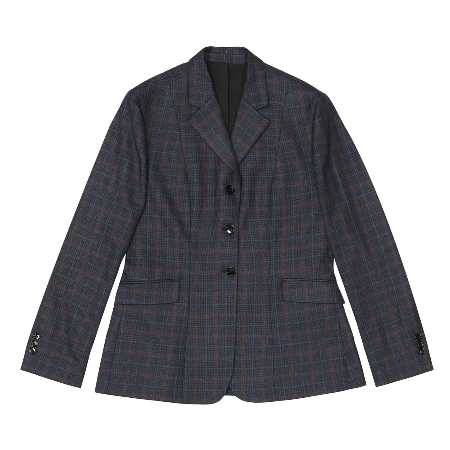Fox Dreams Ladies Hunt Coat-Navy Multi Color Plaid-10