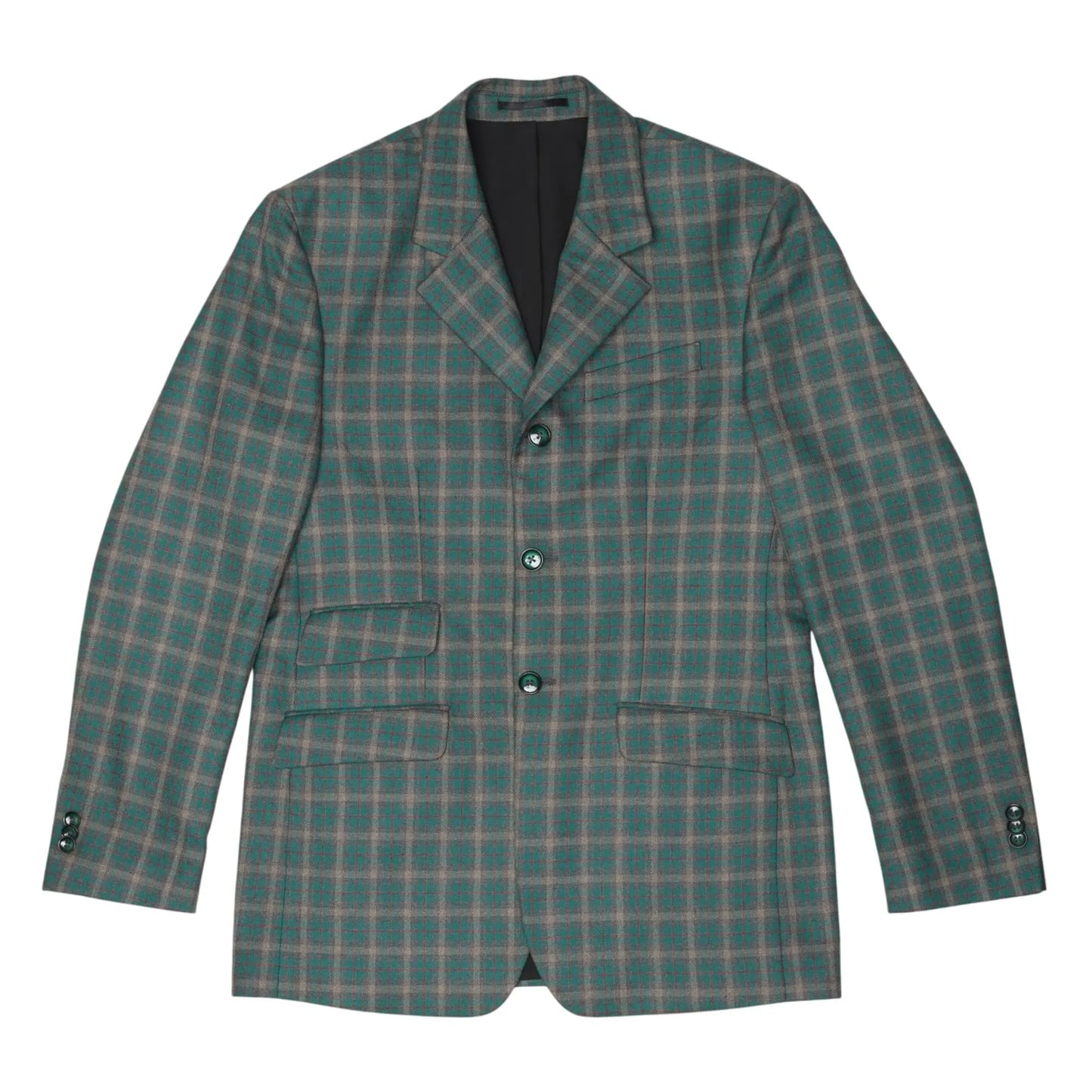 Fox Dreams Men's Hunt Coat-Green Multi Color Plaid-36