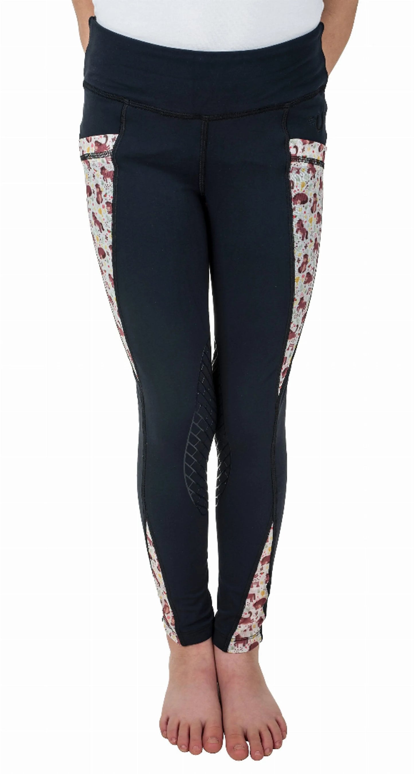 TuffRider Kids Minerva 3 Season Printed Knee Patch Tights