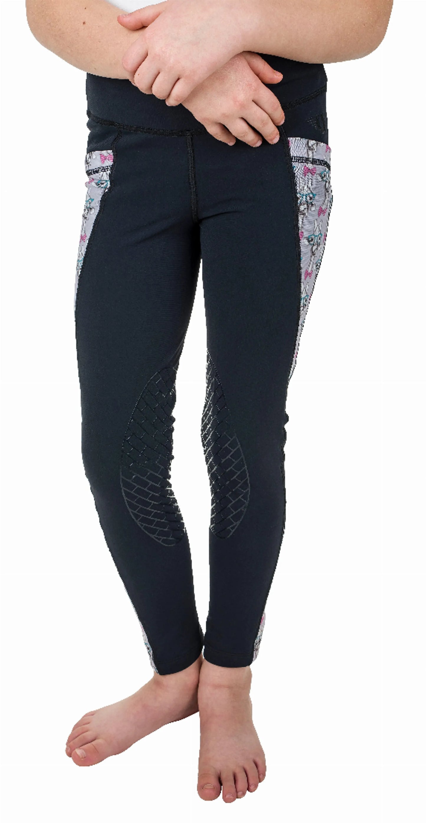 TuffRider Kids Minerva 3 Season Printed Knee Patch Tights