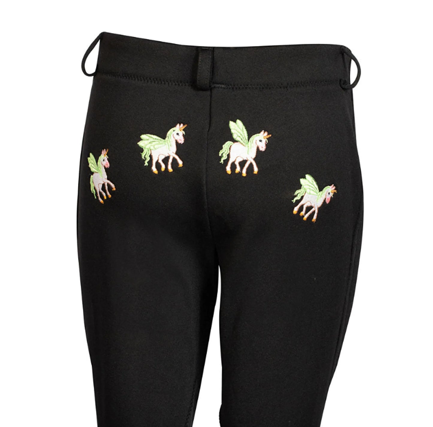 TuffRider Children's Unicorn Unifleece Pull-On Stretch Fleece Knee Patch Winter Jodhpurs