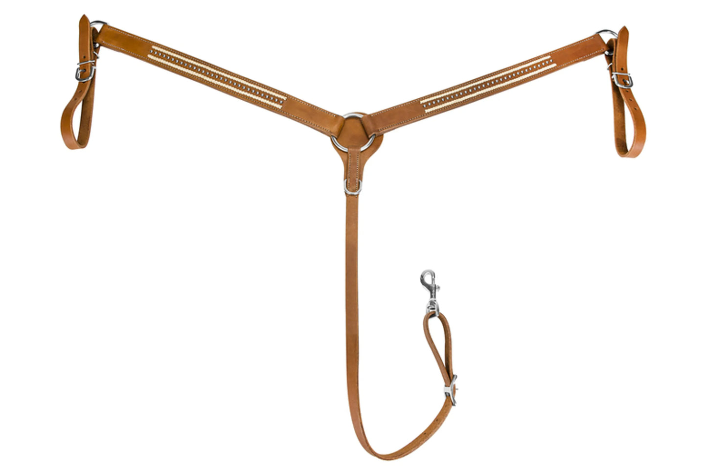 TuffRider Western Straight Breast Collar - Natural Brown - Horse