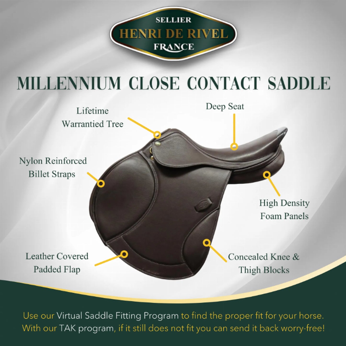 Henri De Rivel Millennium Covered Close Contact Saddle