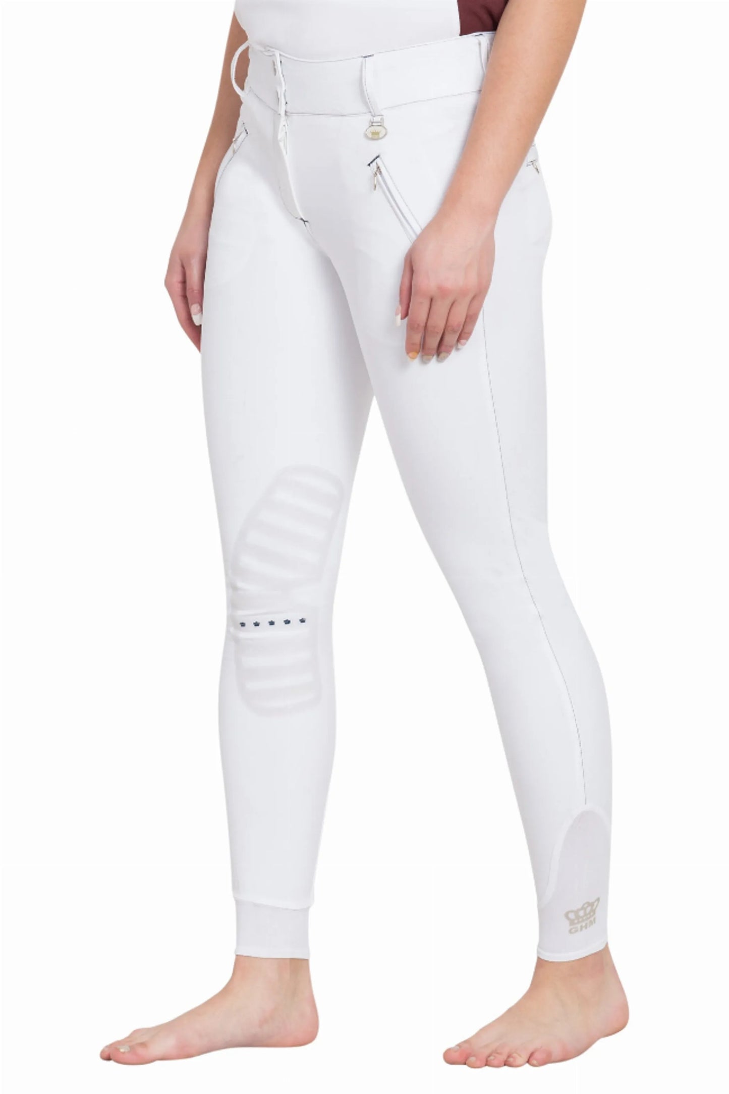 George H Morris Ladies Derby Silicone Knee Patch Breeches