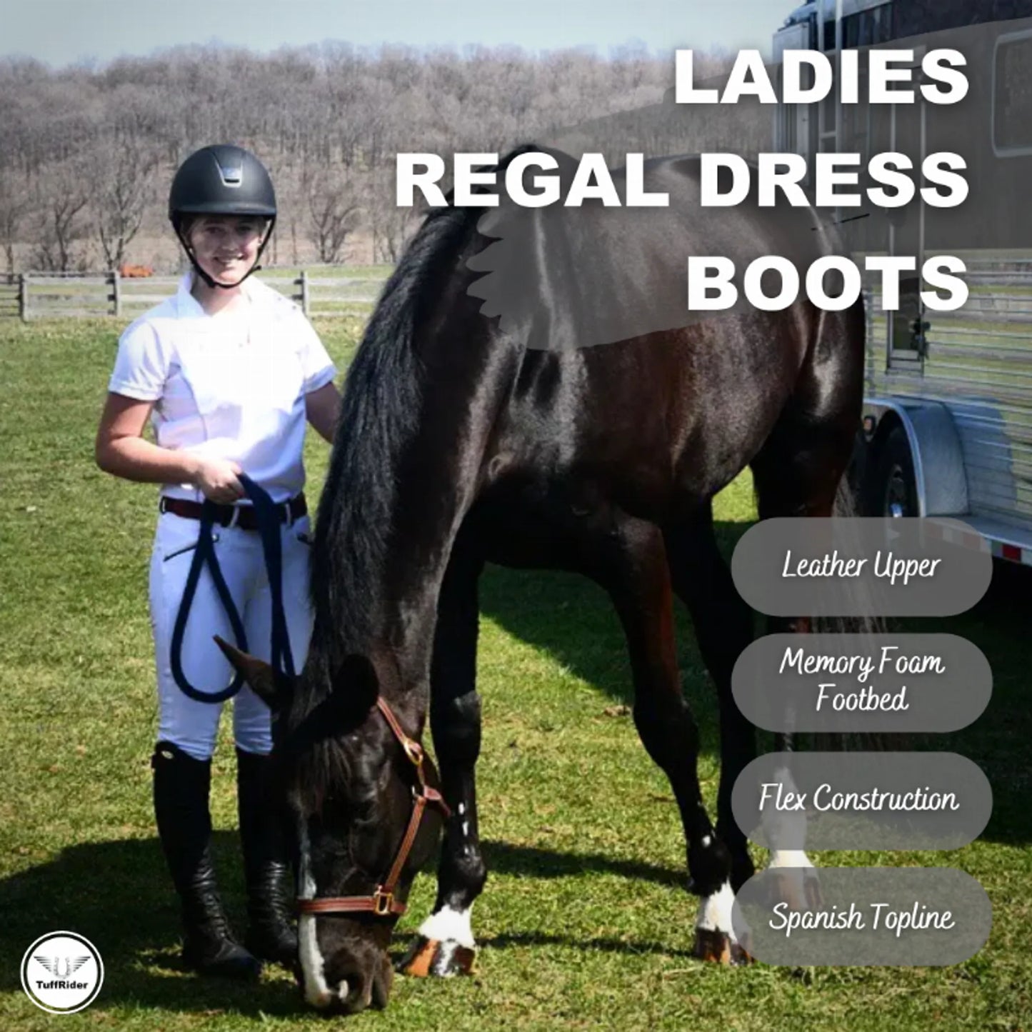 TuffRider Women Leather Regal Dress Boots - Color: Black | Pack Of: 1