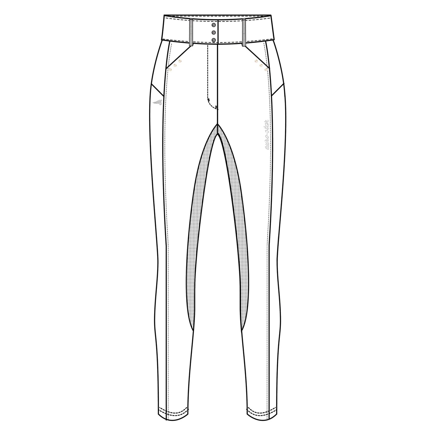 Euro-Star Riding Breeches ESAurelia Comp Grip Connect Full Grip-White-32