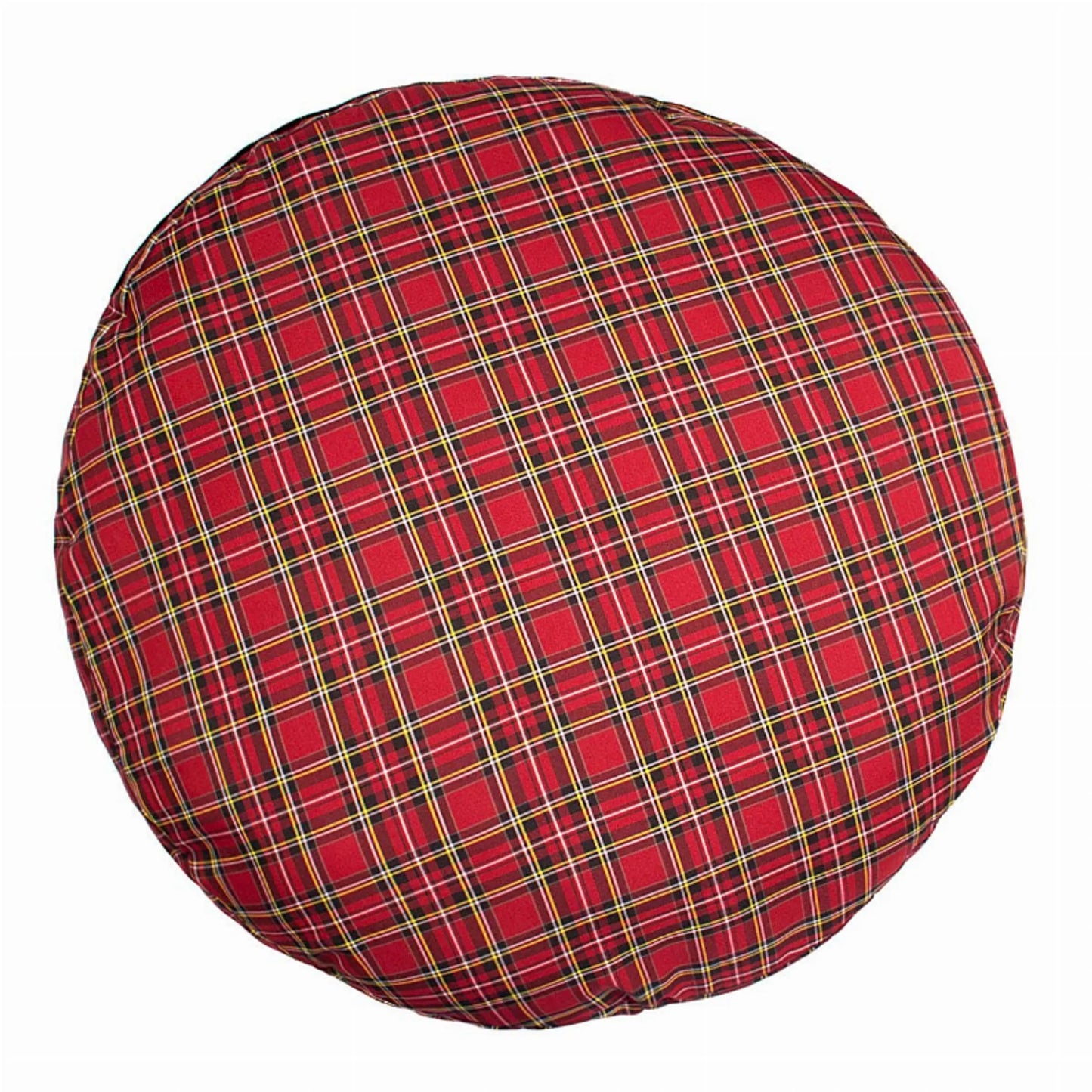 Halo EC Red Plaid Round Dog Bed