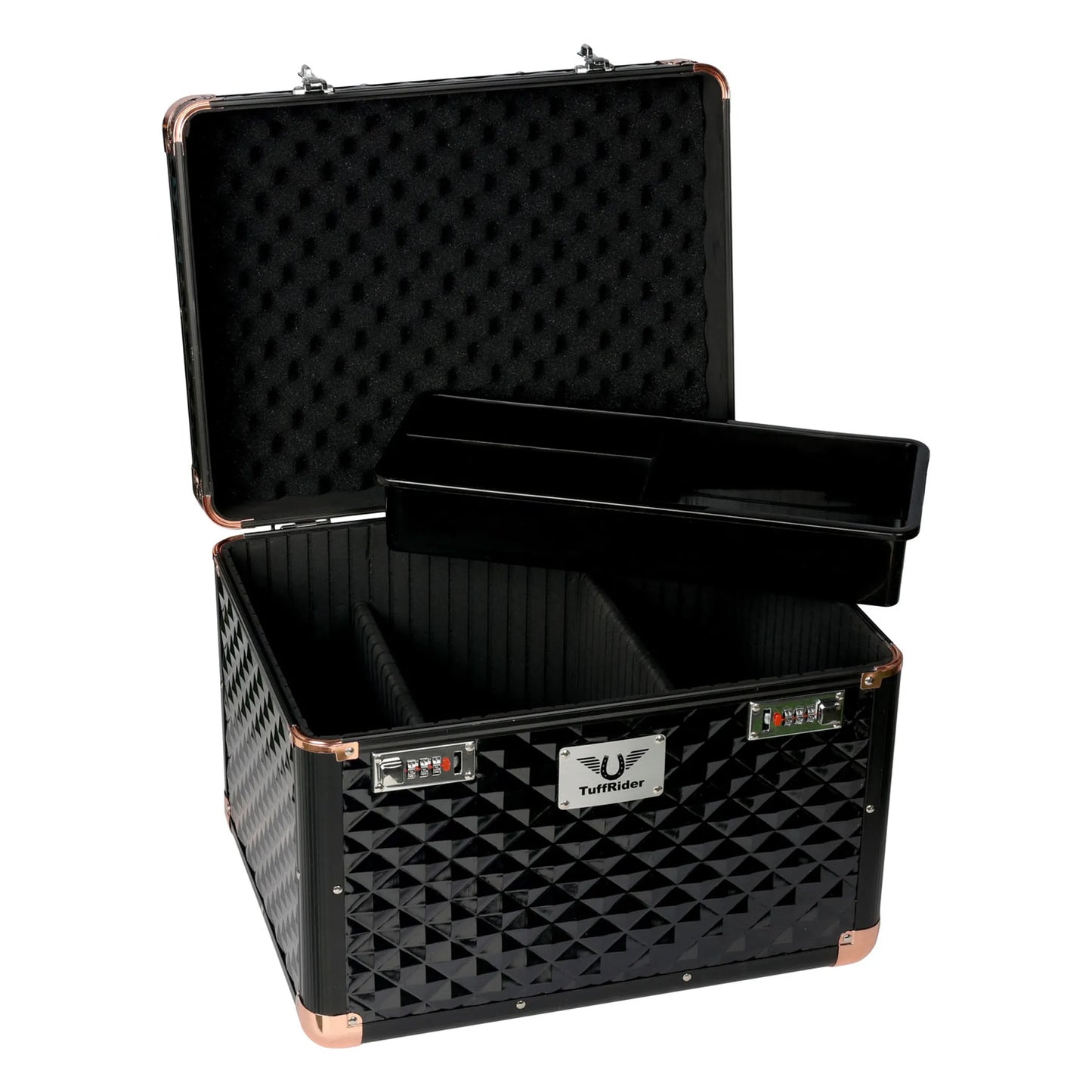 TuffRider Aluminium Diamond Grooming Box-Black