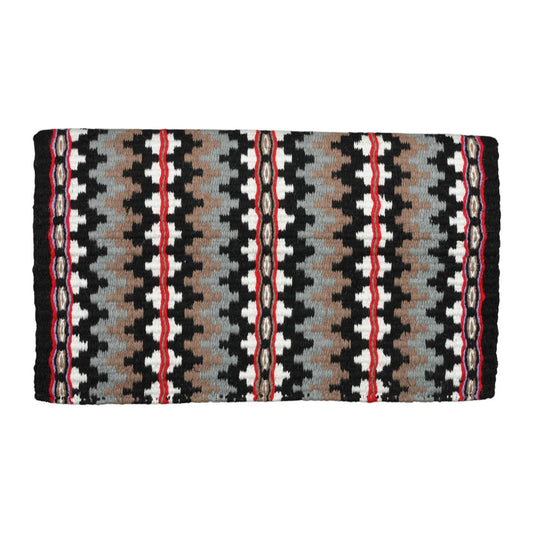 TuffRider Choctaw Double Weave Saddle Blanket-Black/White/Red-34 X 40 Inch
