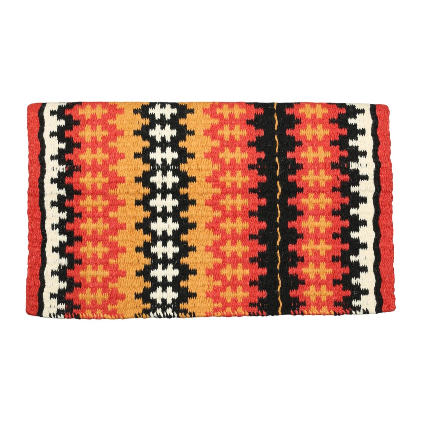 TuffRider Yukon Double Weave Saddle Blanket-Red/Yellow/Black-34 X 42 Inch