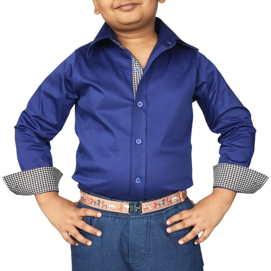 TuffRider Boys ADEY Shirt-Royal Blue -L