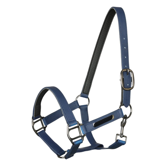 TuffRider EasyCare EquiLeather Break Away Halter-Navy-Cob