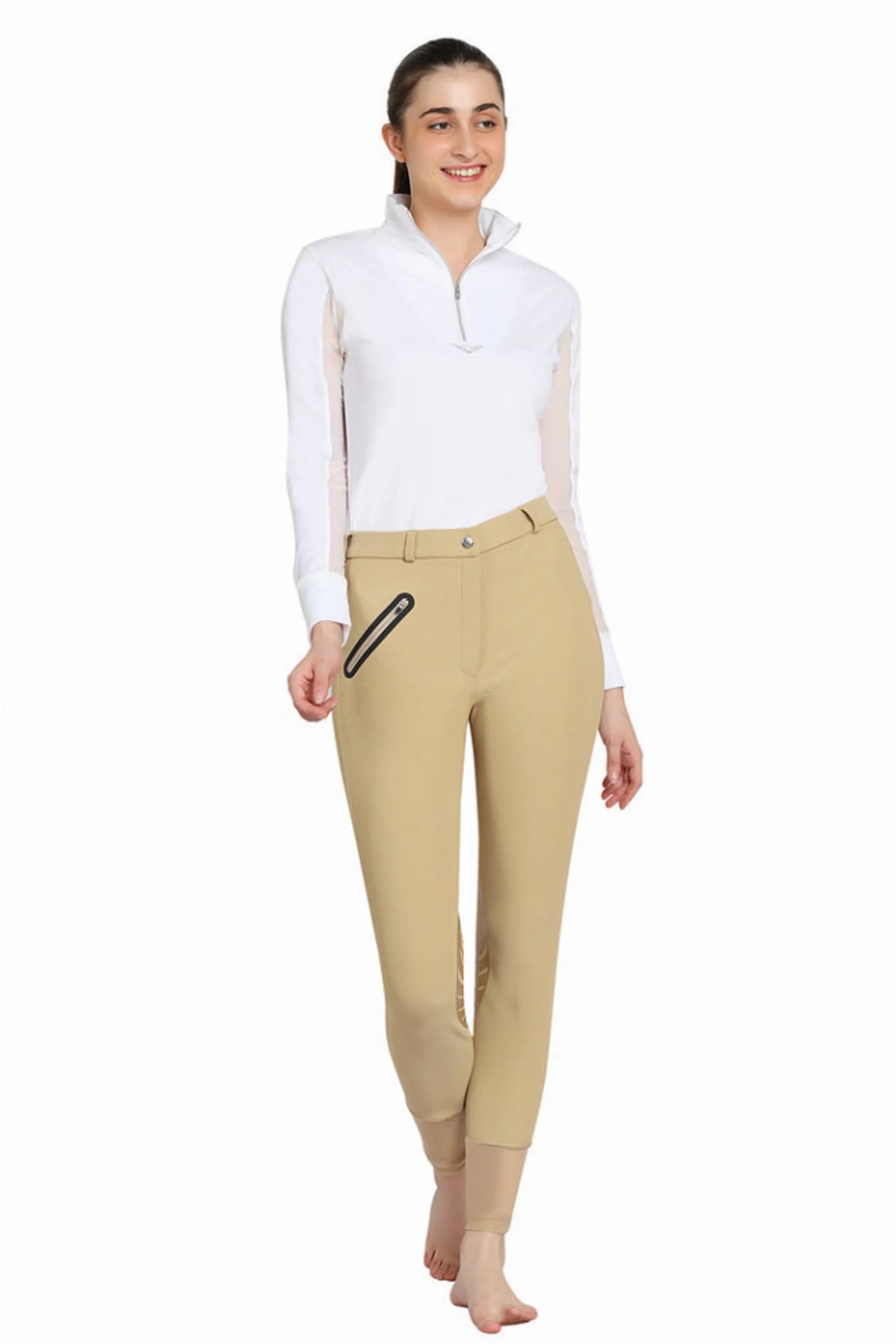 Tuffrider Tiffany Ribbed Breech With Silicone Knee Patch