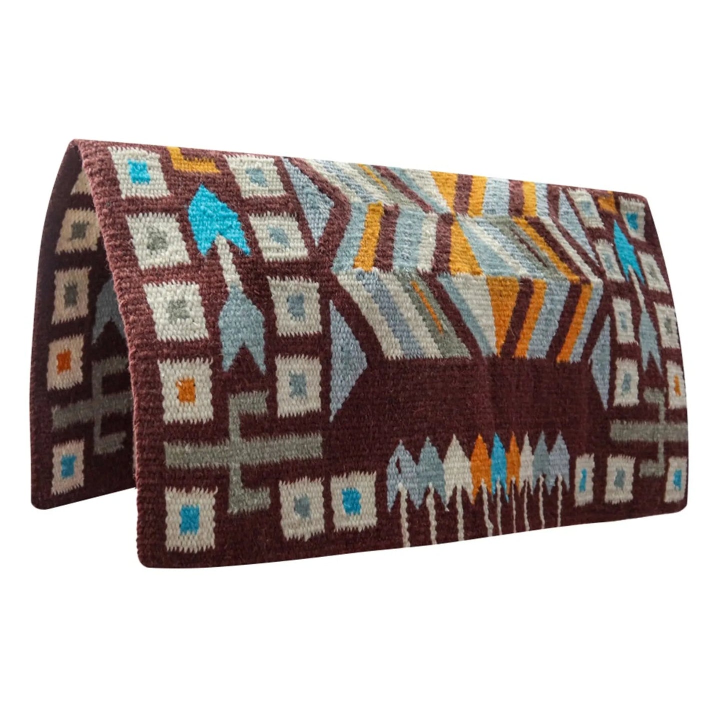 TuffRider Laramie Western Woven Saddle Blanket- Brown/Rust- 34 x 38