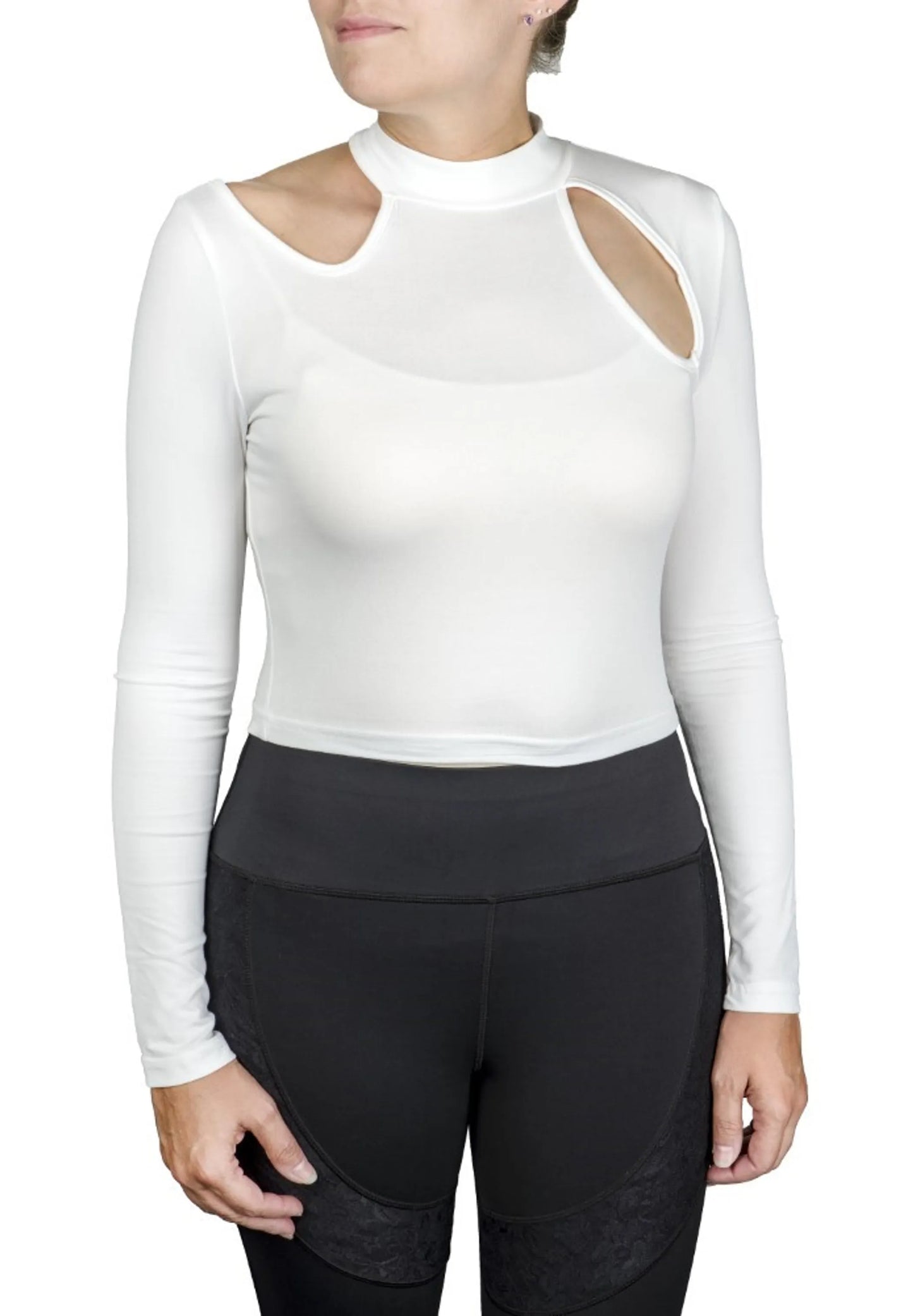 Spicy Girl Basil Long Sleeve Shirt by EC- White- L