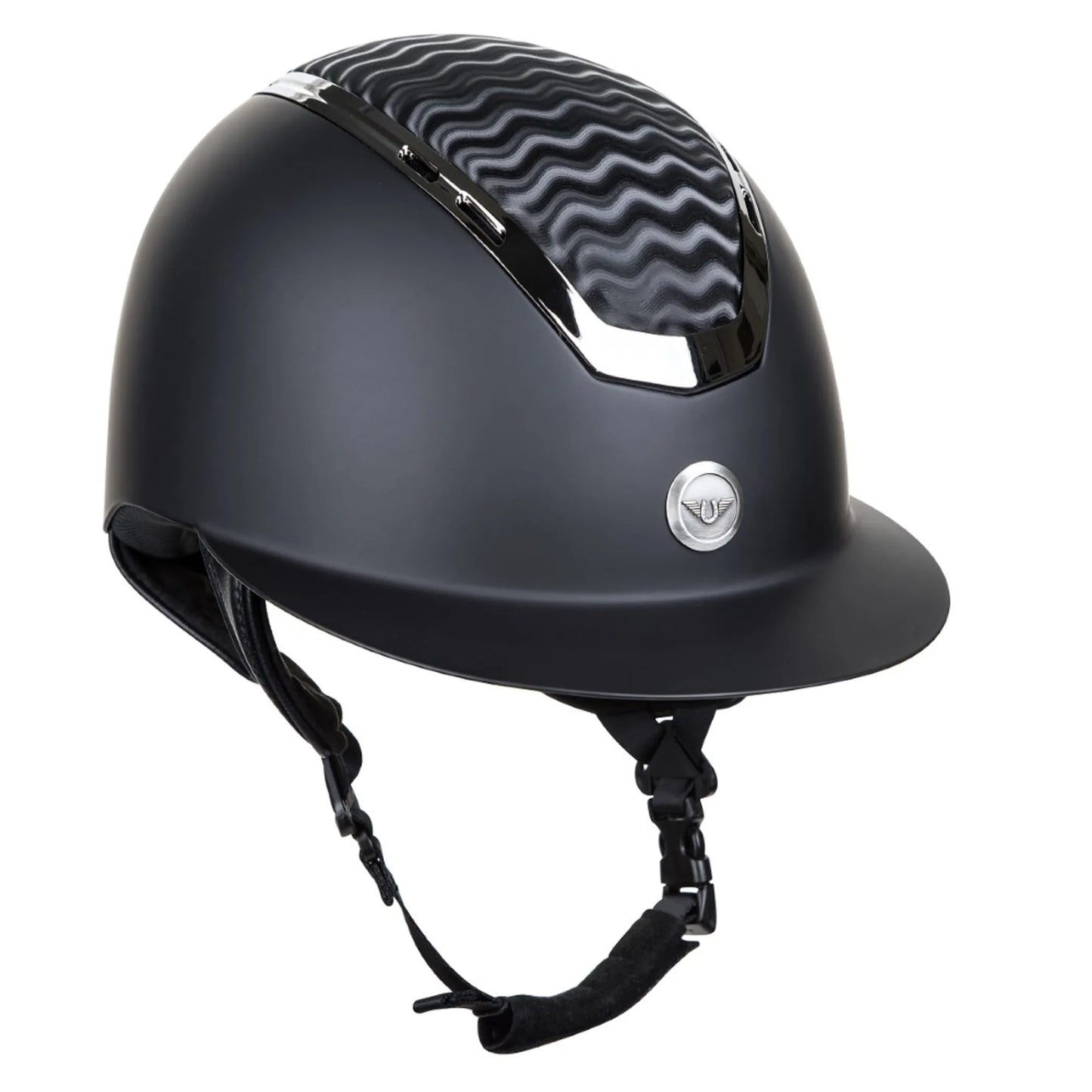 Tuffrider Ultimate Wide Brim Helmet- Black and White- Large