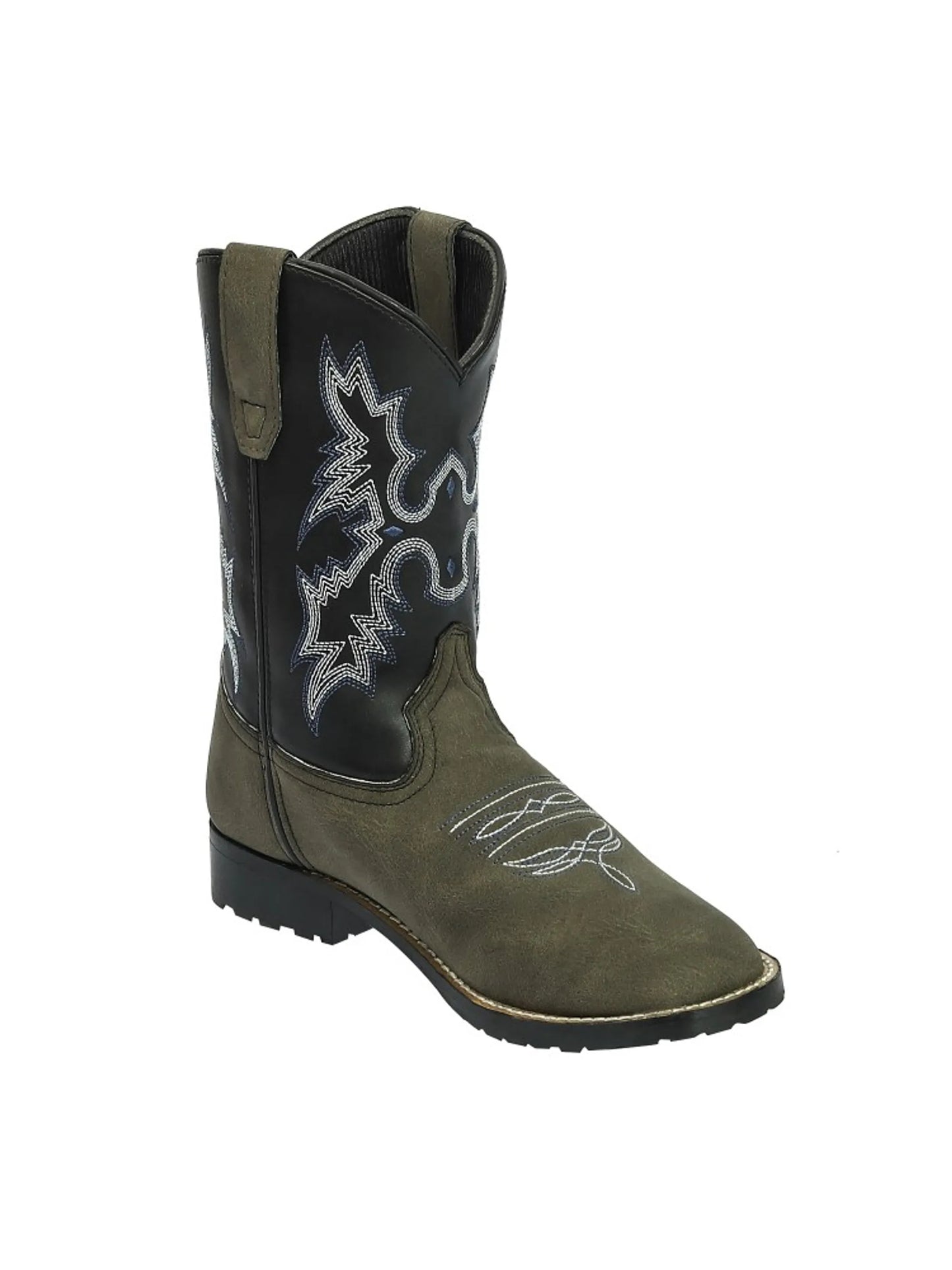 TuffRider Children's Canyonlands Square Toe Western Boot- Brown w/ Tan- 10C