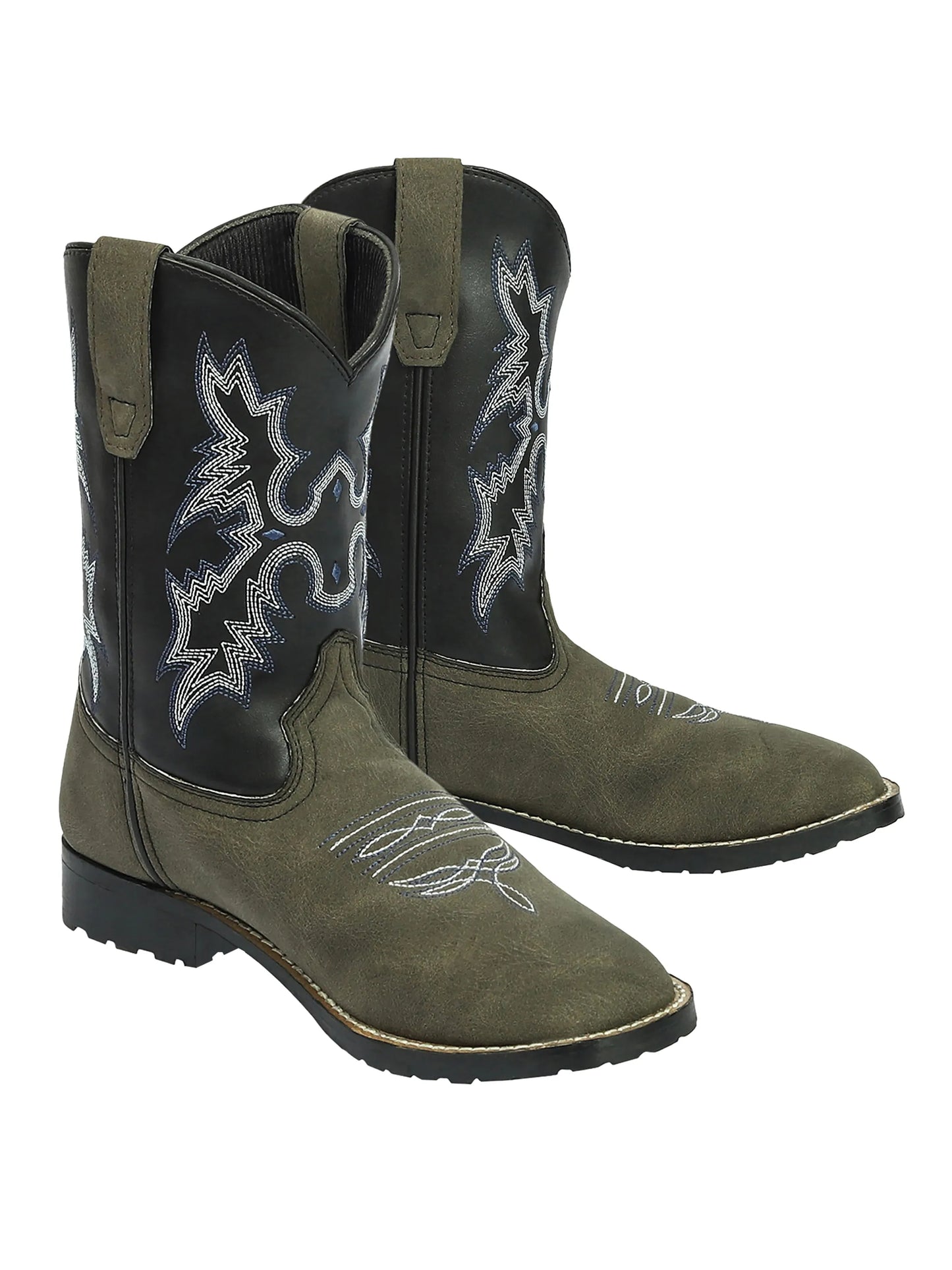 TuffRider Children's Canyonlands Square Toe Western Boot- Brown w/ Tan- 10C