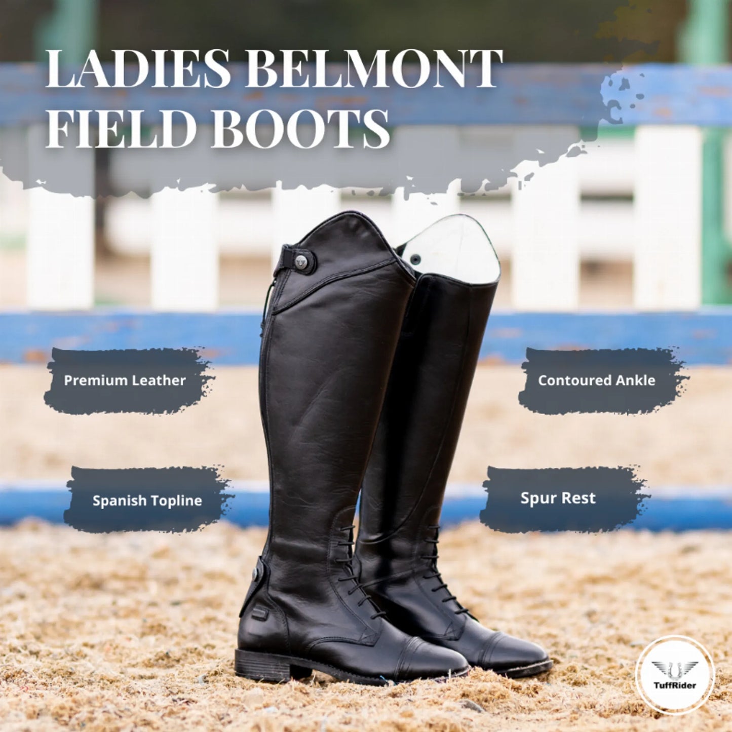 TuffRider Women Belmont Leather Field Boots - Color: Black | Pack Of: 1