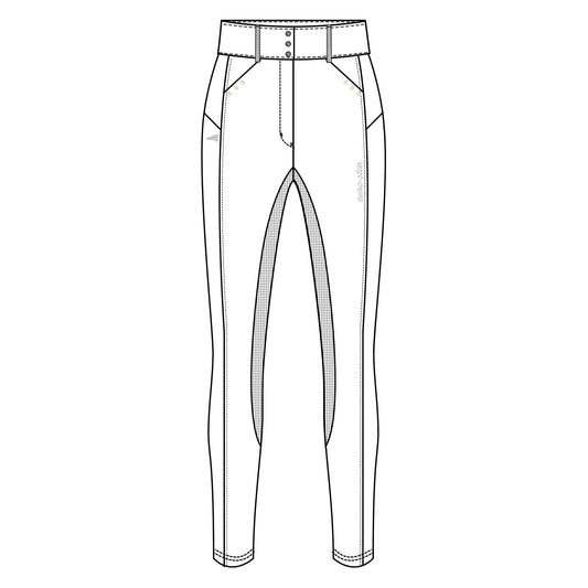 Euro-Star Riding Breeches ESAurelia Comp Grip Connect Full Grip-White-32