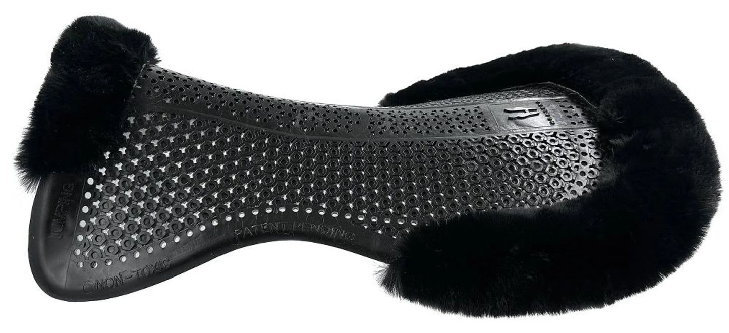 Horsena Back Balance Gel Pad (8-23 Mm) W/Rolled Edge Eco-Sheepskin- Jumping-Black