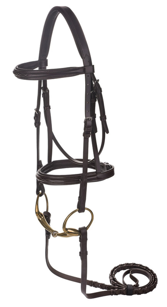 Henri de Rivel Advantage Mono-Crown Padded Bridle - Havana - Cob