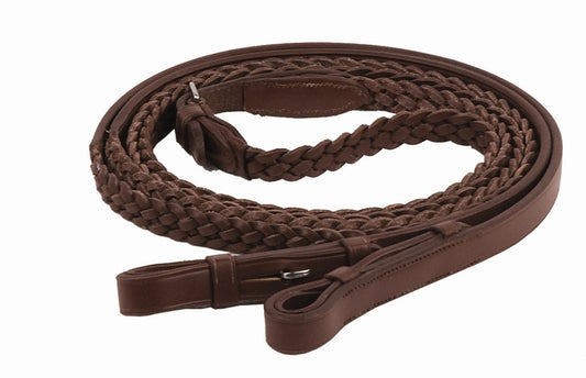 Henri de Rivel Advantage Plaited Reins - Oak Bark - 60