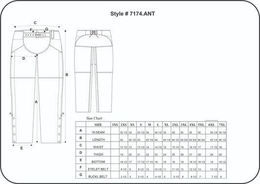 7174.ANT - Ladies Premium Lambskin Leather Chaps
