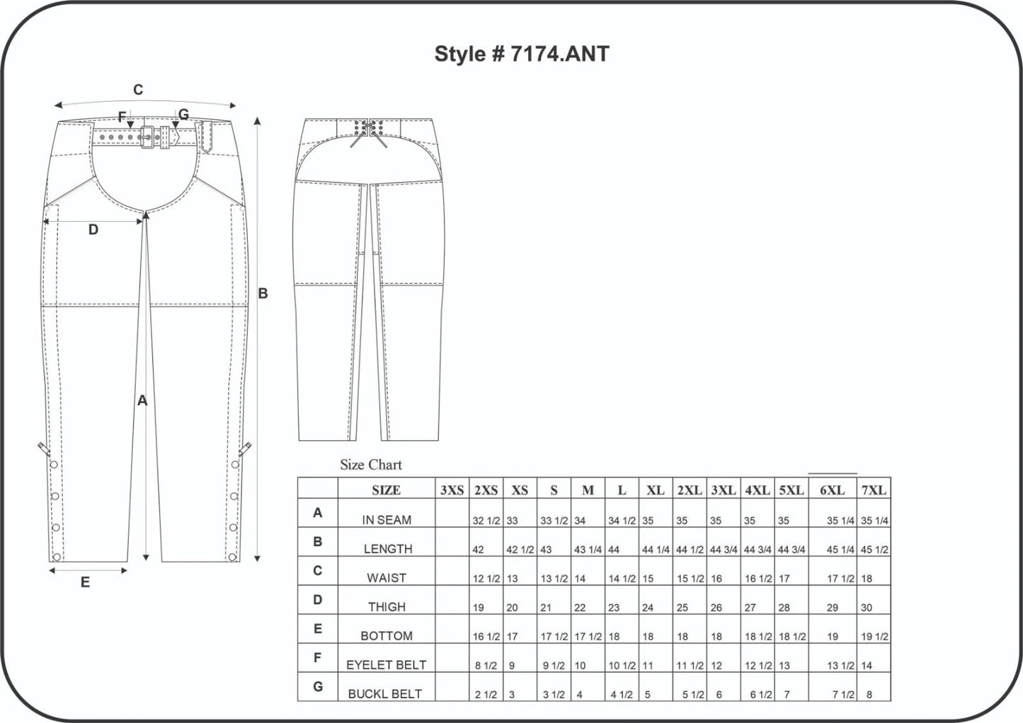 7174.ANT - Ladies Premium Lambskin Leather Chaps